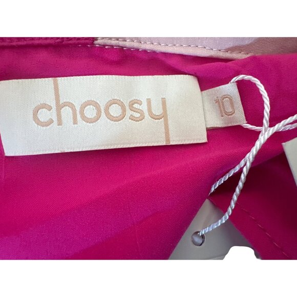 Choosy Size 10 Two-Tone Rose Red Pink Pale Pink Draped Dress - Picture 5 of 13